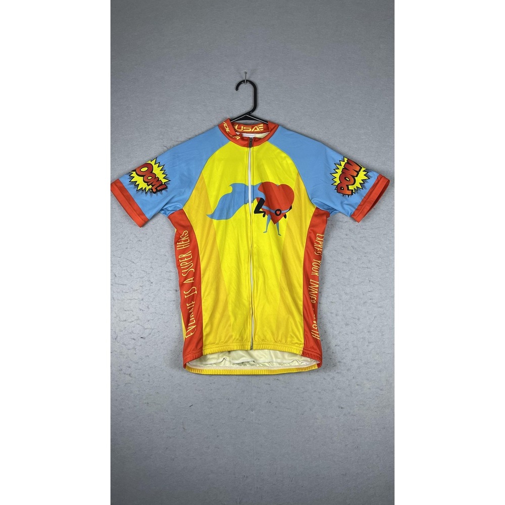 Voler Mighty‎ Heroes Cycling Jersey Medium Full Zip Made in USA AIDS LifeCycle